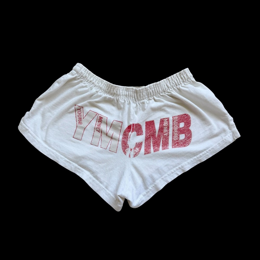YMCMB Young Money Cash Money Billionaires White Booty Shorts Small